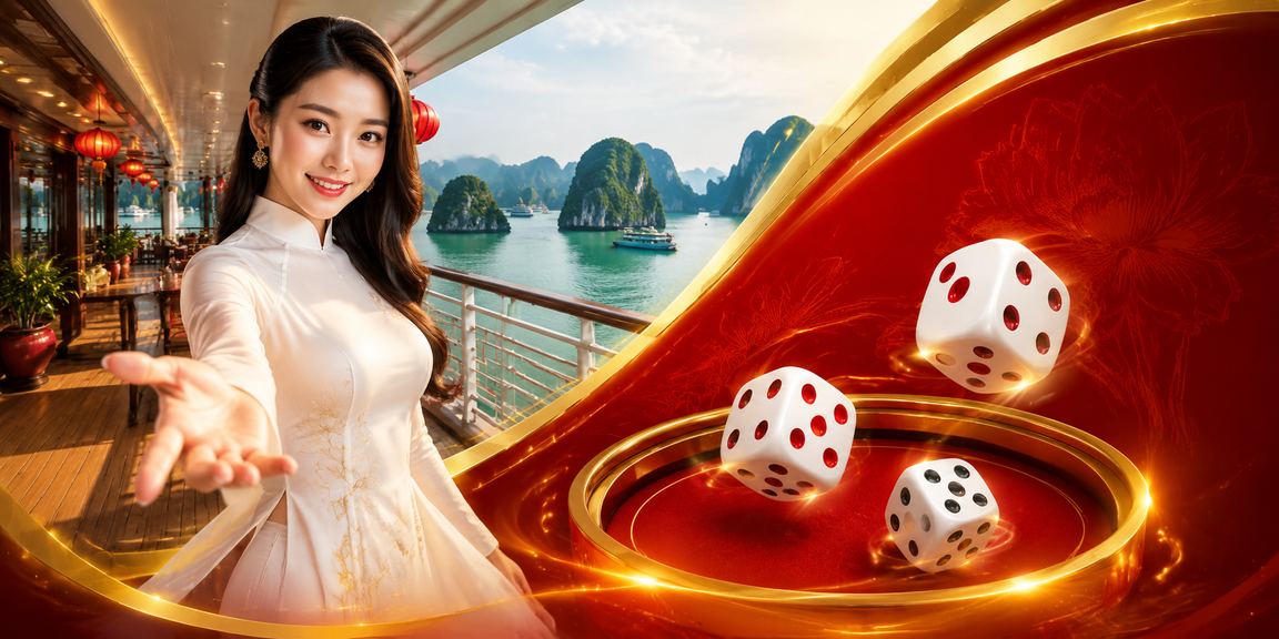 Người chơi Tài xỉu trực tuyến với phông nền vịnh Hạ Long đặc trưng