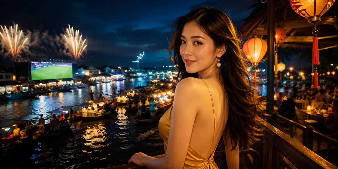 Không khí casino trực tuyến ban đêm tại Hội An với đèn lồng truyền thống